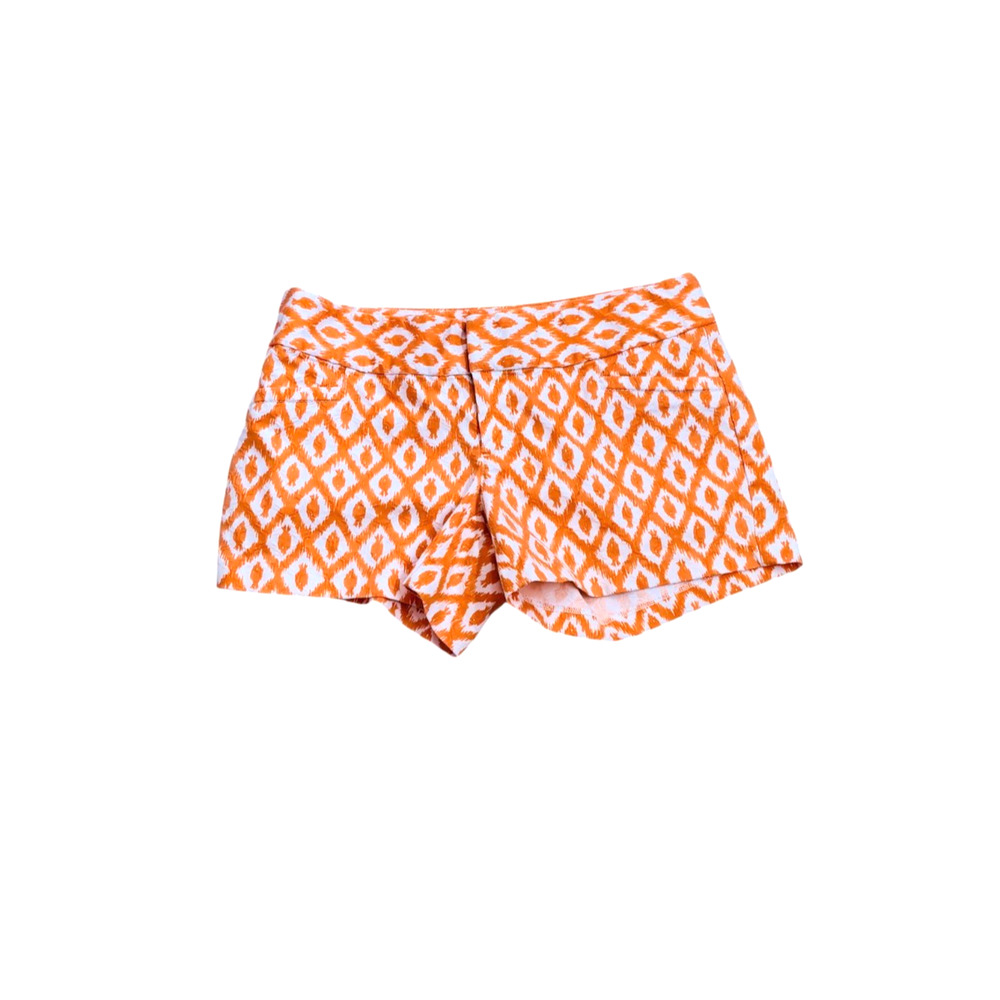 Lilly Pulitzer Bright Orange White Shorts Fish Size 0 Beach Fun Vaca Style 18125